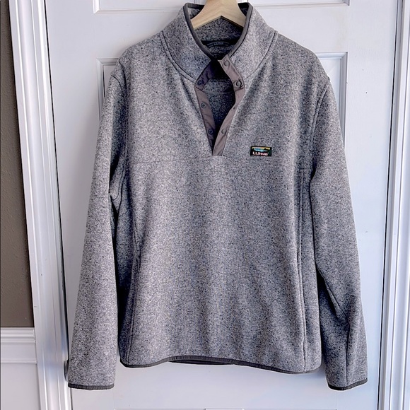 L.L. Bean Other - Men’s XL L.L. Bean Gray Pullover sweater fleece 3/4 button neck warm spring